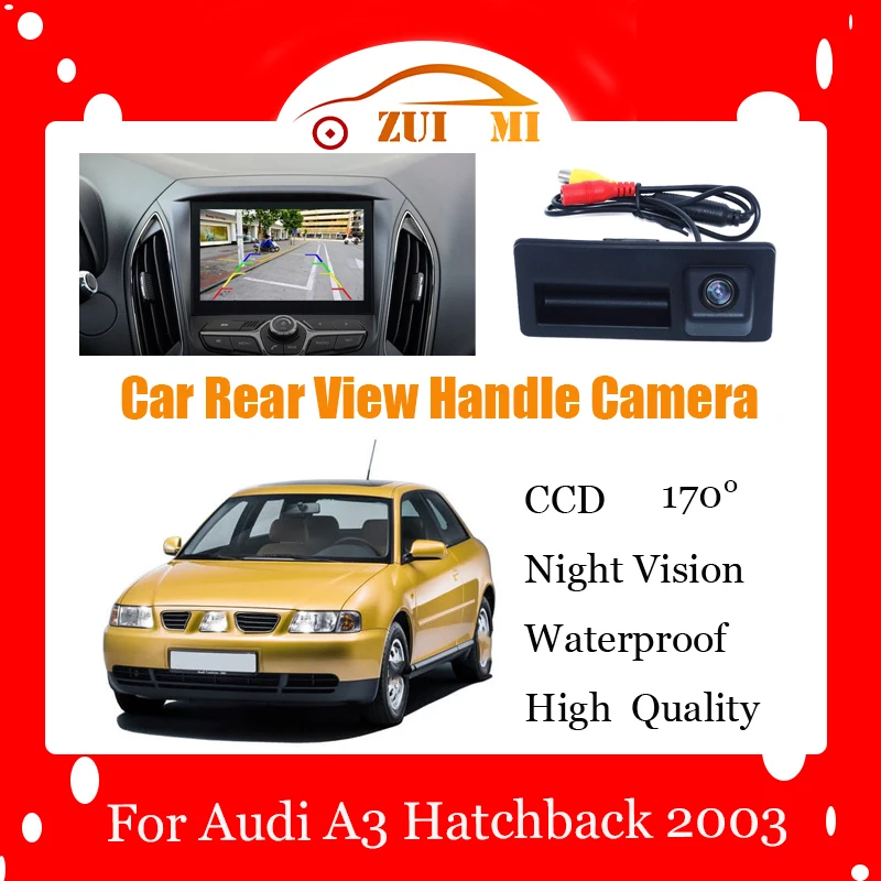Car Reverse Rear View Camera For Audi A3 Hatchback 2003 Waterproof CCD Full HD Night Vision Backup Parking Camera High Quality