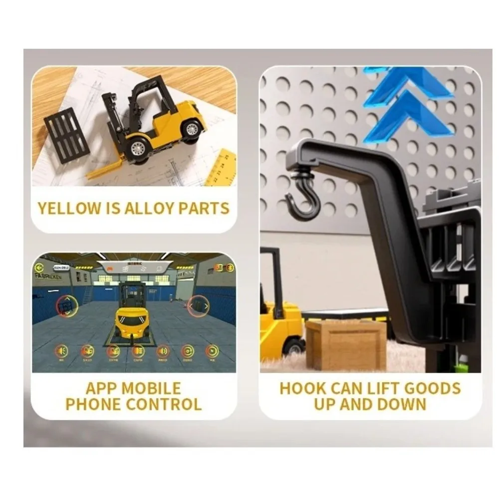 2.4G Remote Control Remote Control Forklift Alloy Material Variable Speed Mini Alloy Car Sound Effects Lighting Effects