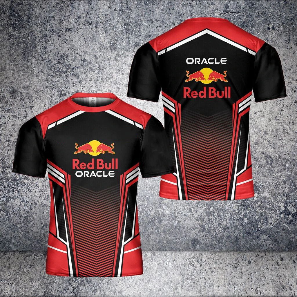 Off-road Men's T-shirt Red Bull Racing T-shirt 3D Print Motorcycle Short Sleeve Oversized Men's T-shirt Motorcycle Men Clothing