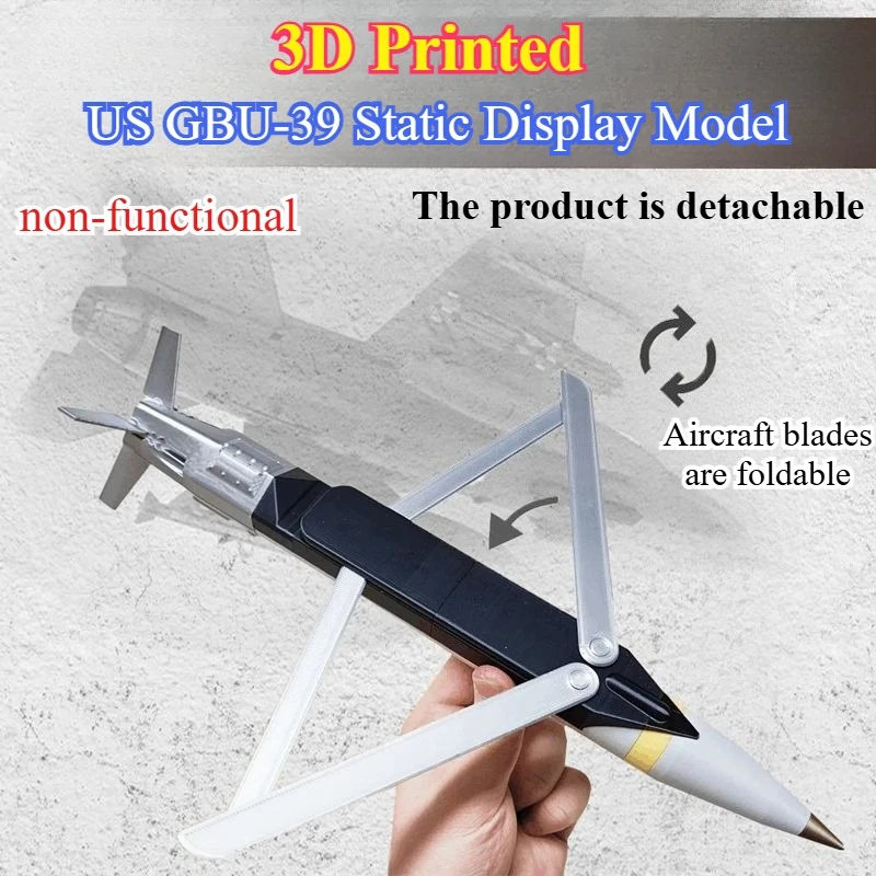 Modèle d'ornement statique GBU-39 américain imprimé en 3D, mini décoration de collection haute précision pour les amateurs, objet de décoration de bureau