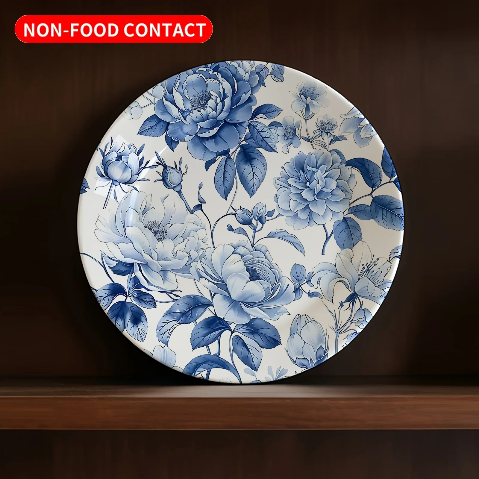 A Decorative Tray (Non-Food Contact) Featuring an Elegant And Peony Pattern, Suitable for Modern Decor. This Artistic Plate Can