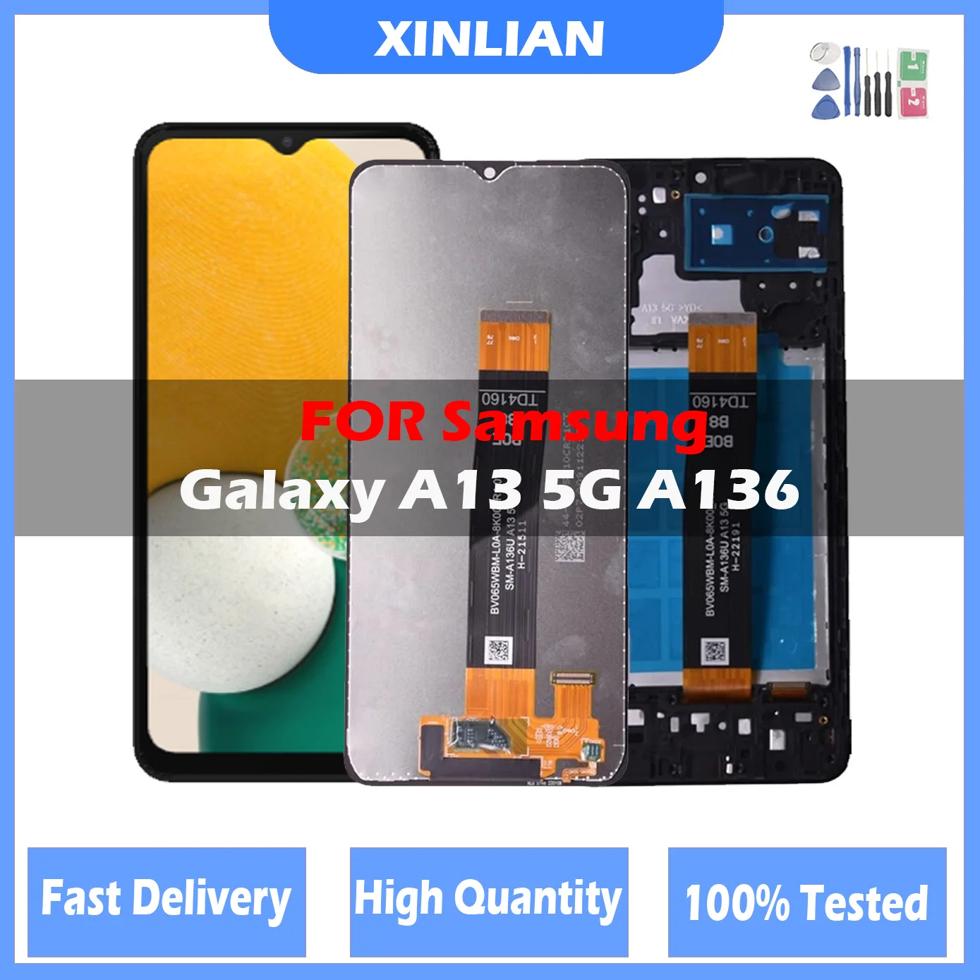 

IPS ЖК-дисплей для Samsung A13 5G A136 ЖК-дисплей с цифровым преобразователем сенсорного экрана в сборе для Samsung A13 5G 136B A136U 136U1 ЖК-дисплей с рамкой