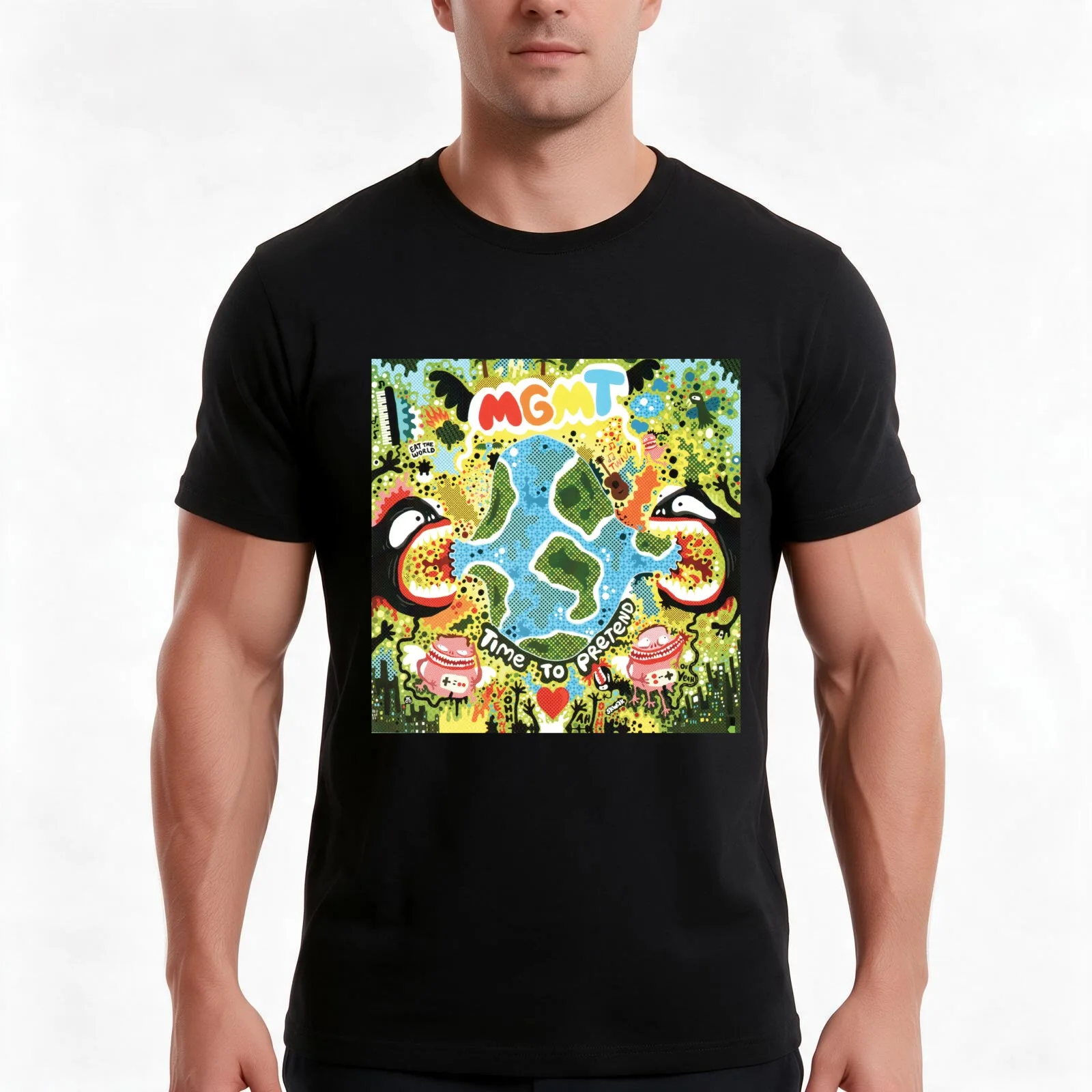 Time To Pretend T-Shirt, Summer Casual Cotton Tee, Oversized Streetwear Tops, Vintage Graphic Print, Loose Fit Short Sleeve