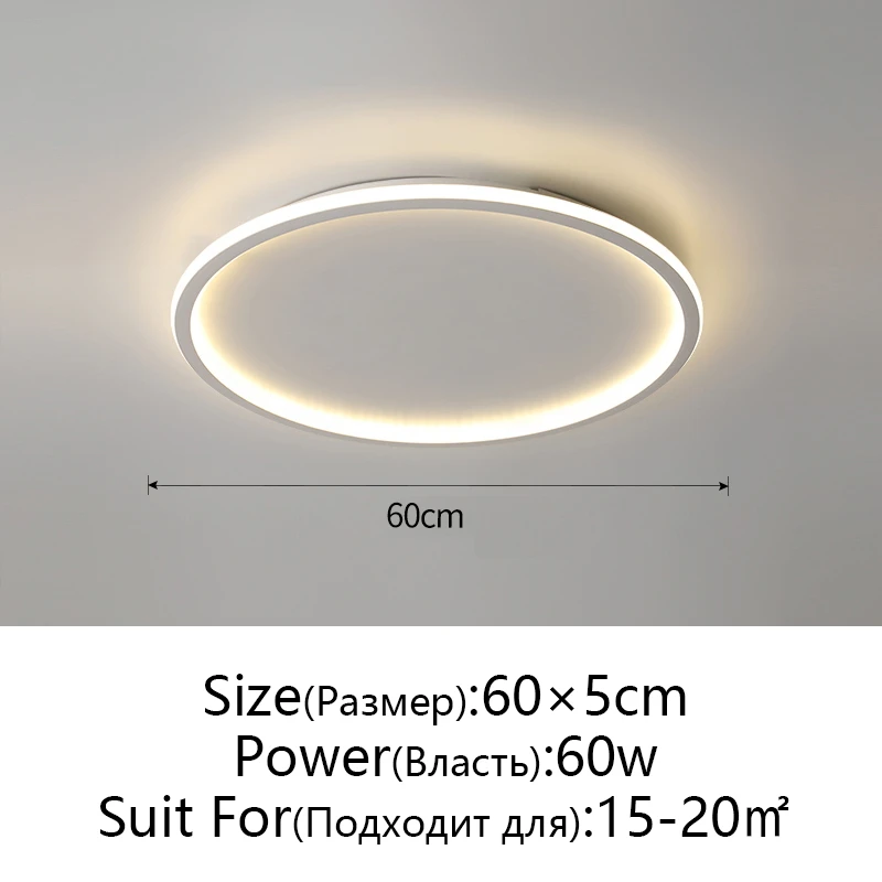 KAGU Moderne Ring-LED-Deckenleuchte für Schlafzimmer, Arbeitszimmer, Küchen, Esszimmer, Beleuchtungskörper, künstlerische Heimbeleuchtung 5