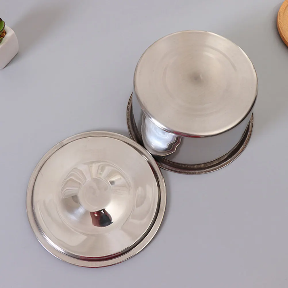 Stainless Steel Condiment Basin Silver 16x16x9 Non-Magnetic Deep Seasoning Bowl with Cover Dustproof Household Stainless Steel