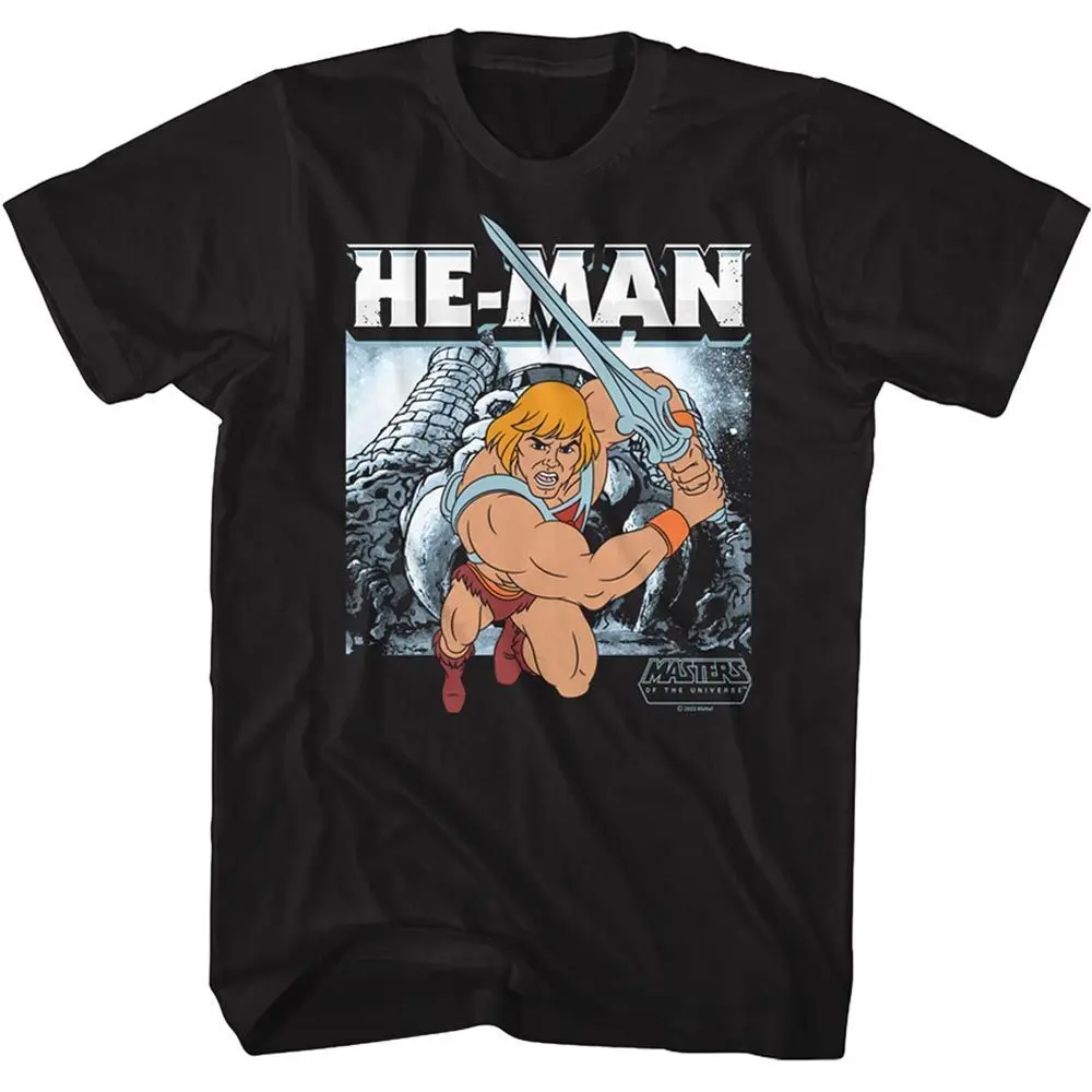 He Man Charging On Battlecat Men'S T Shirt Castle Grayskull Masters