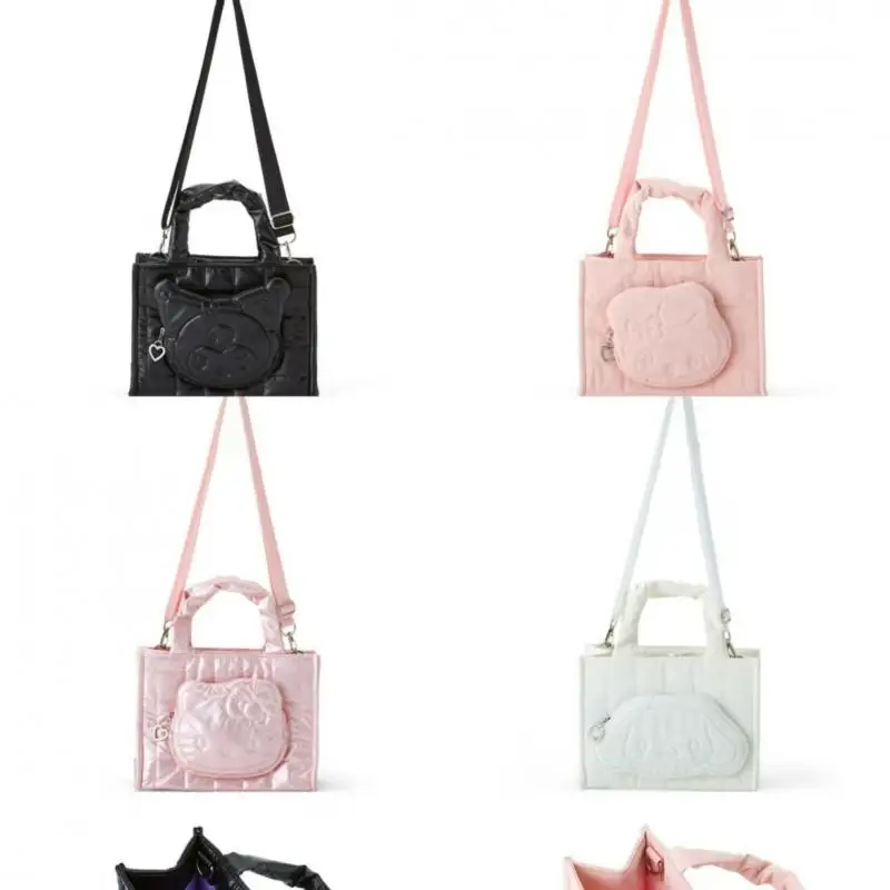 

New Sanrio Tote Bag Kawaii Kuromi Korean Girls' Large Capacity Handheld Travel Bag Student Cartoon Shoulder Bag Birthday Gift