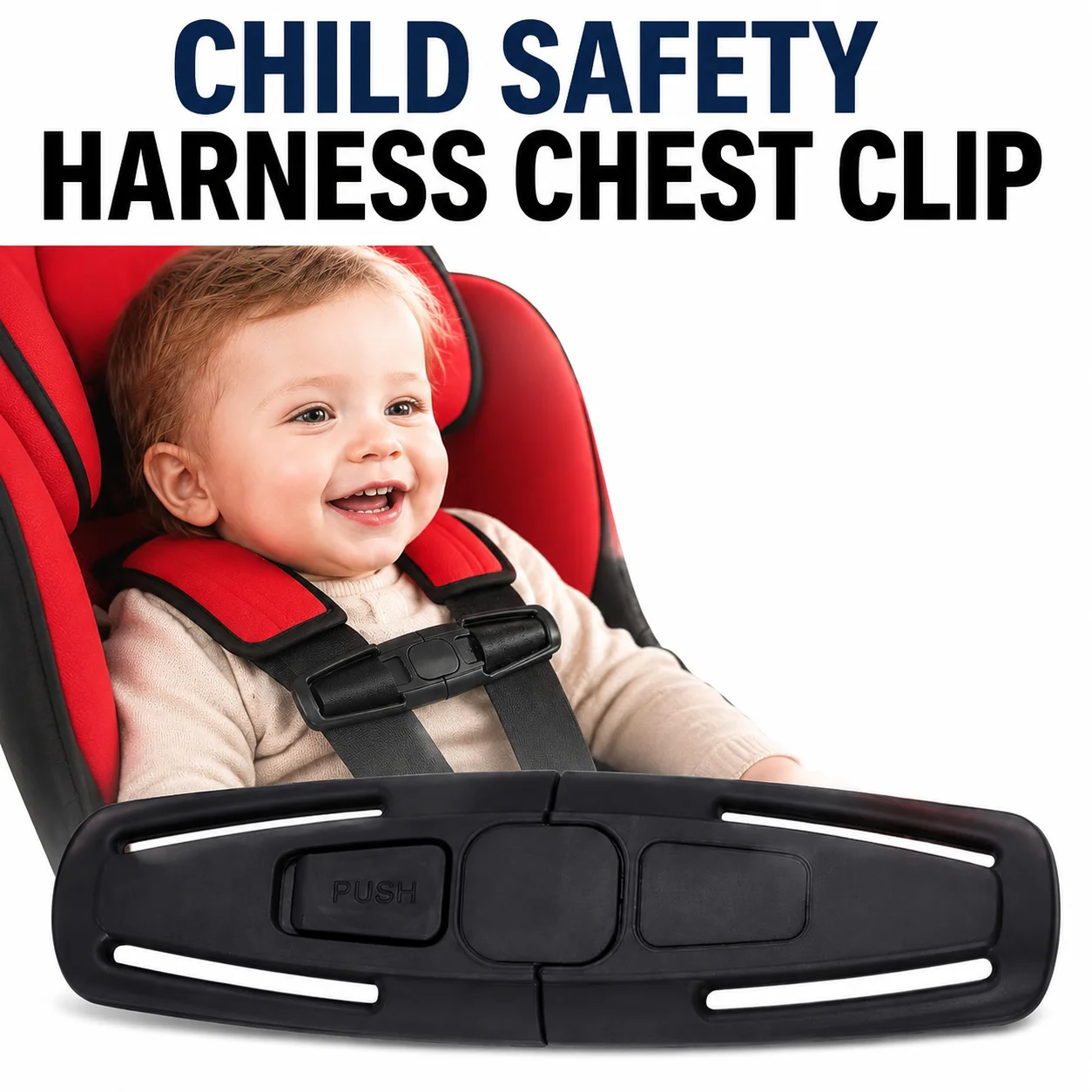 Child Safety Harness Chest Clip Baby Car Seat Belt Buckle Strap Guard Anti Slip Clip Push Button Lock Clamp Accessories