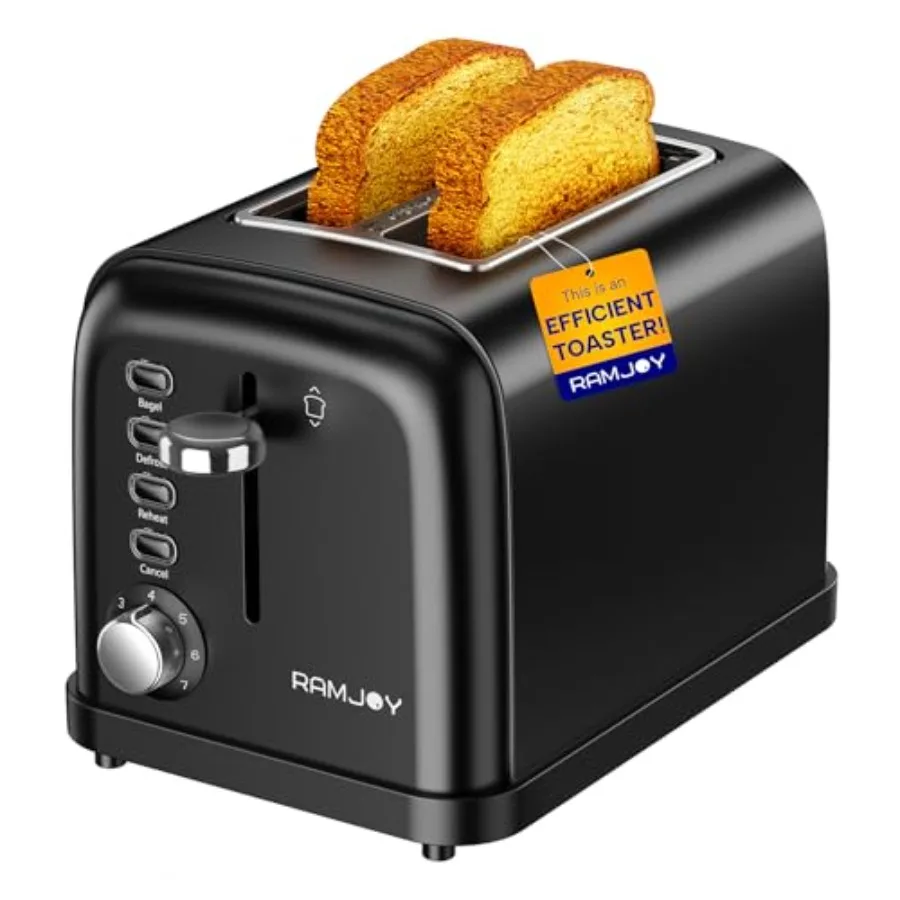 

Toaster 2 Slice Extra Wide Slot Toaster for Bagels Bread Waffles 7 Shade Settings 4 Main Functions Removable Crumb Tray 900 Wat