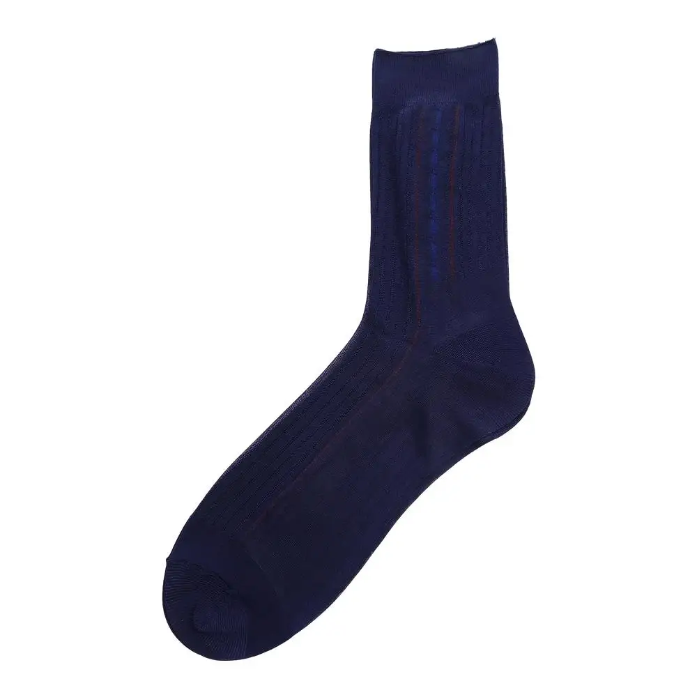 Cute Breathable Comfortable Loose For Men Work For Fathers Solid Color Silk Socks Male Hosiery Men Socks Middle Tube Socks