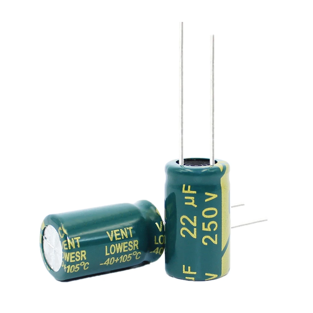 

6Pcs/lot High frequency low impedance 250V 22Uf aluminum electrolytic capacitor size 10*17 22Uf 20%