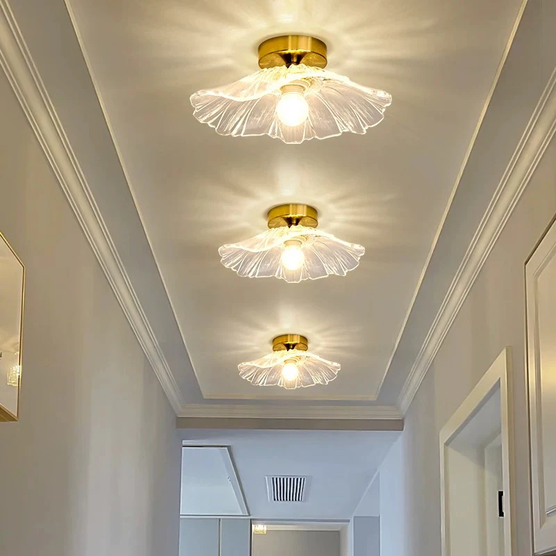 

Luxury Flower Glass LED Ceiling Light for Corridor, Balcony & Hallway