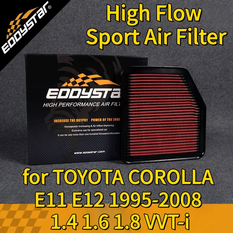 

Спортивный воздушный фильтр с высоким расходом для TOYOTA COROLLA E11 E12 1995-2008 1.4 1.6 1.8 VVT-i моющиеся гоночные впускные фильтры