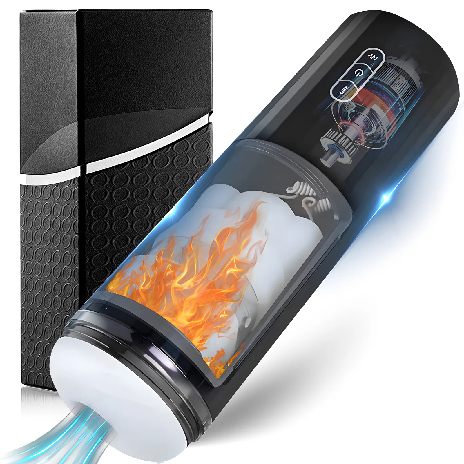 Male Masturbator Automatic with Powerful Vibrating & Thrusting Blowjob Sucking Masturbation Stroker Real Vaginal Sex Toy for Men
