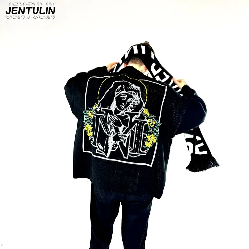 

New Punk Gothic Long Unisex Sweater Summer Women Streetwear Top Men's Winter Sweater Harajuku Oversized Long Sleeved Sweaters