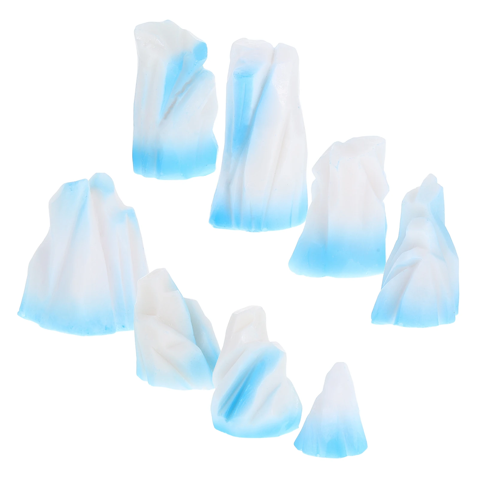 

8pcs Micro Landscape Ornament Aquarium Decor Resin Snow Mountain Floating Tank Decorations Small Fish Tank Accessories