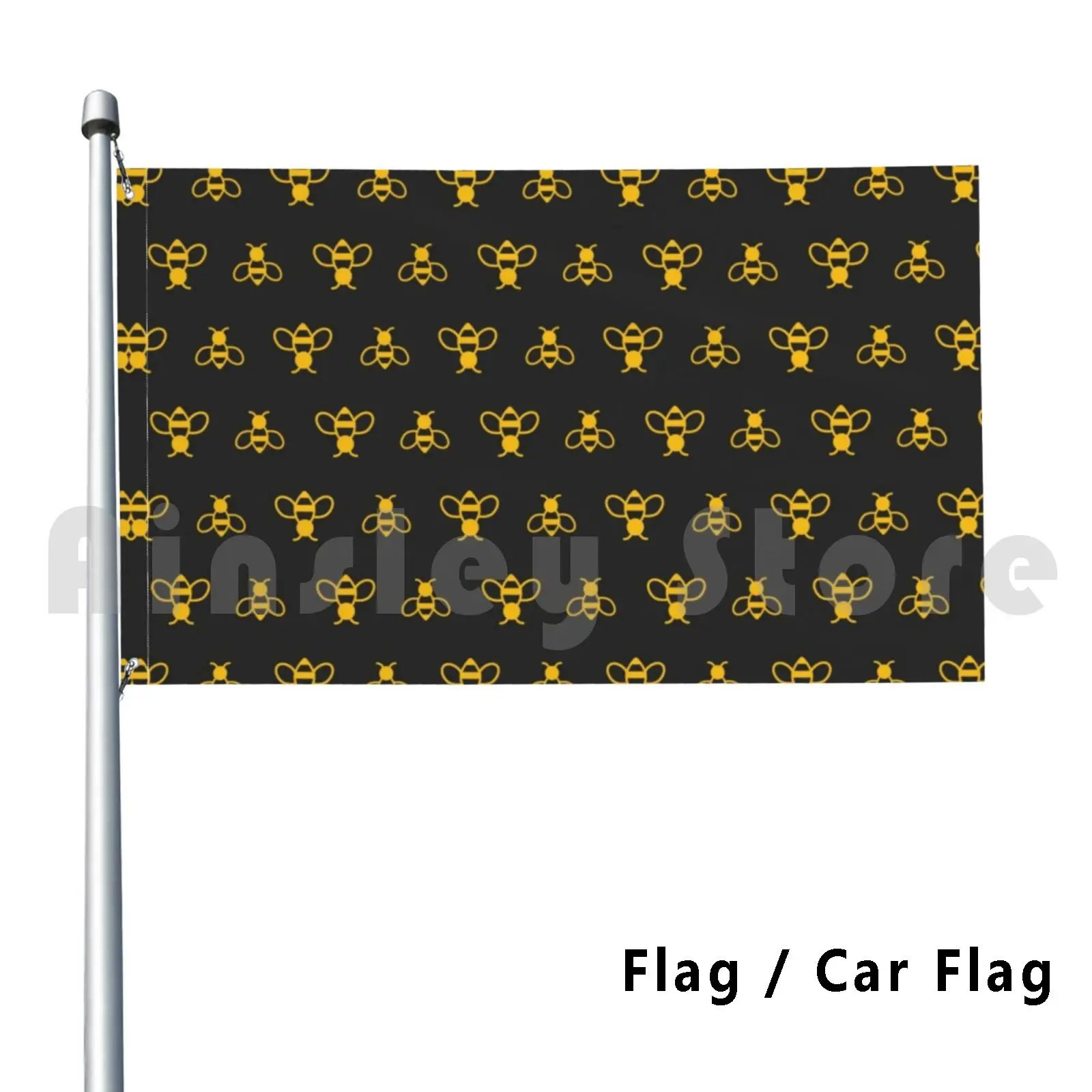 Bees Outdoor Decor Flag Car Flag Bees Honey Honey Bee Geometric Bee Hexagon Honeycomb Bumblebee Wing Bee Bees Honey