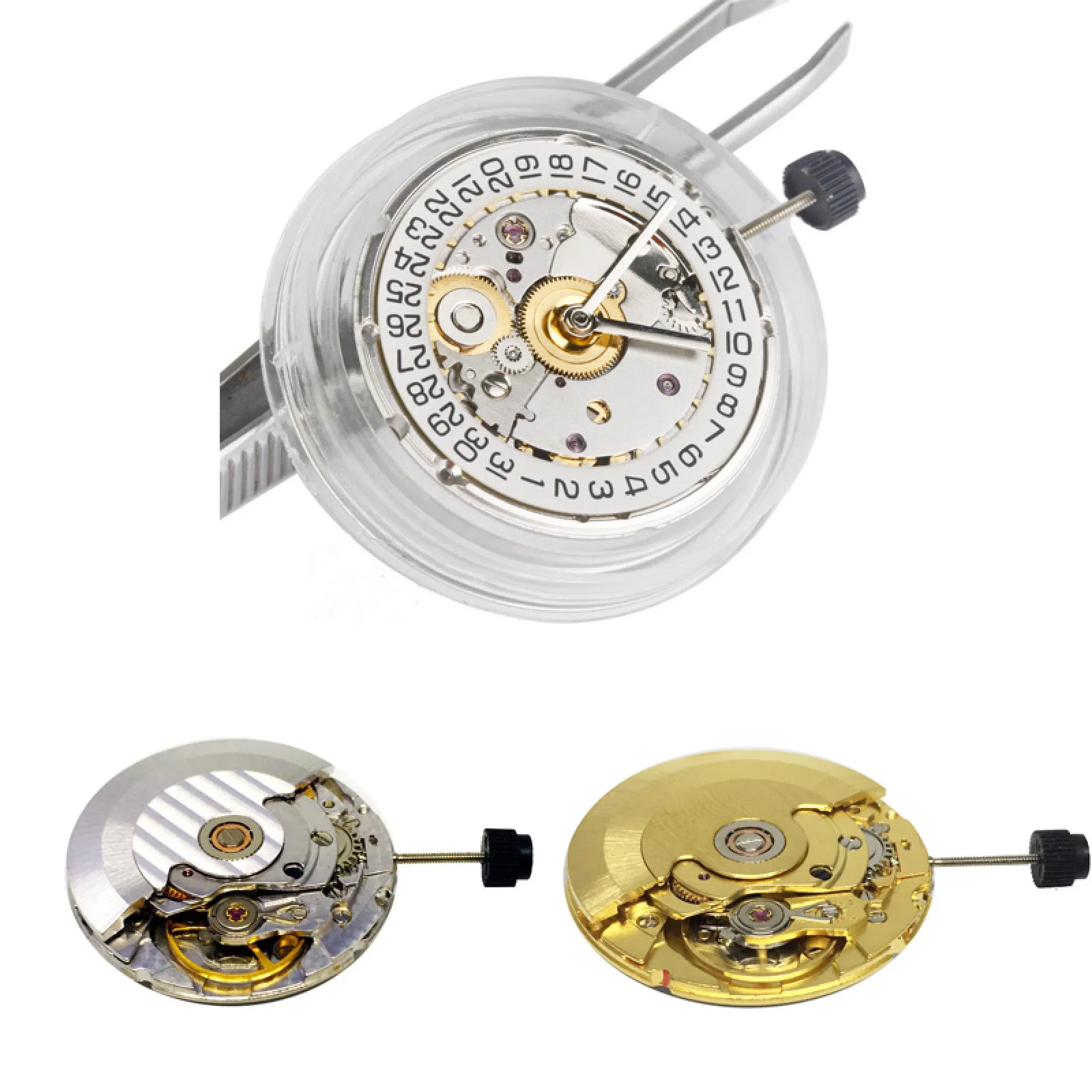1x 25 Jewels Automatic Watch Movement High Precision, Durable Replacement Movement for ETA 2824-2 White Gold
