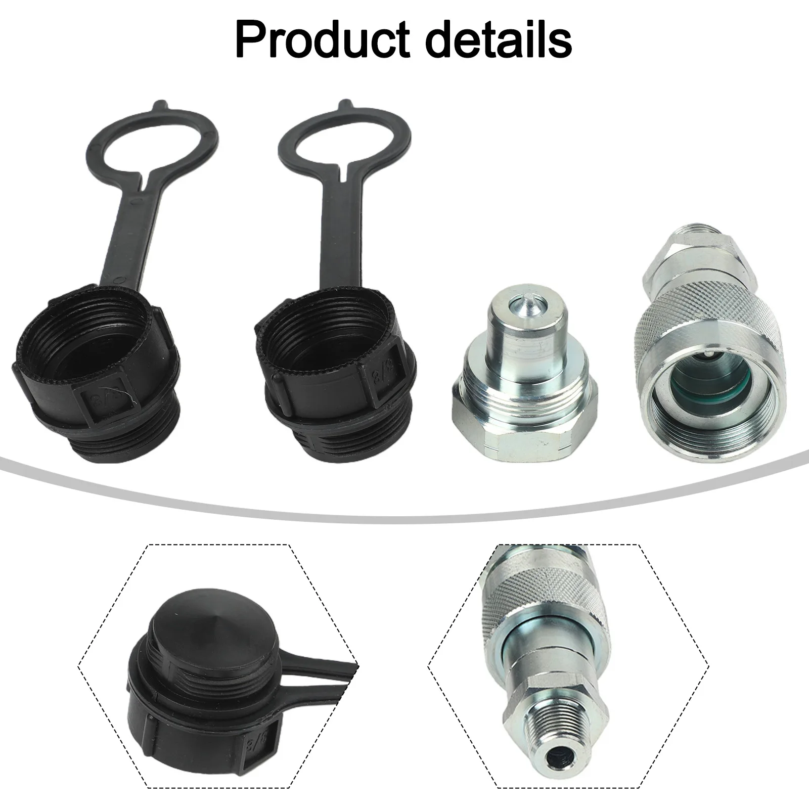 NPT38 hydraulic quick connector set for hydraulic jacks pumps and cylinders compatible with Enerpac C 604 and models