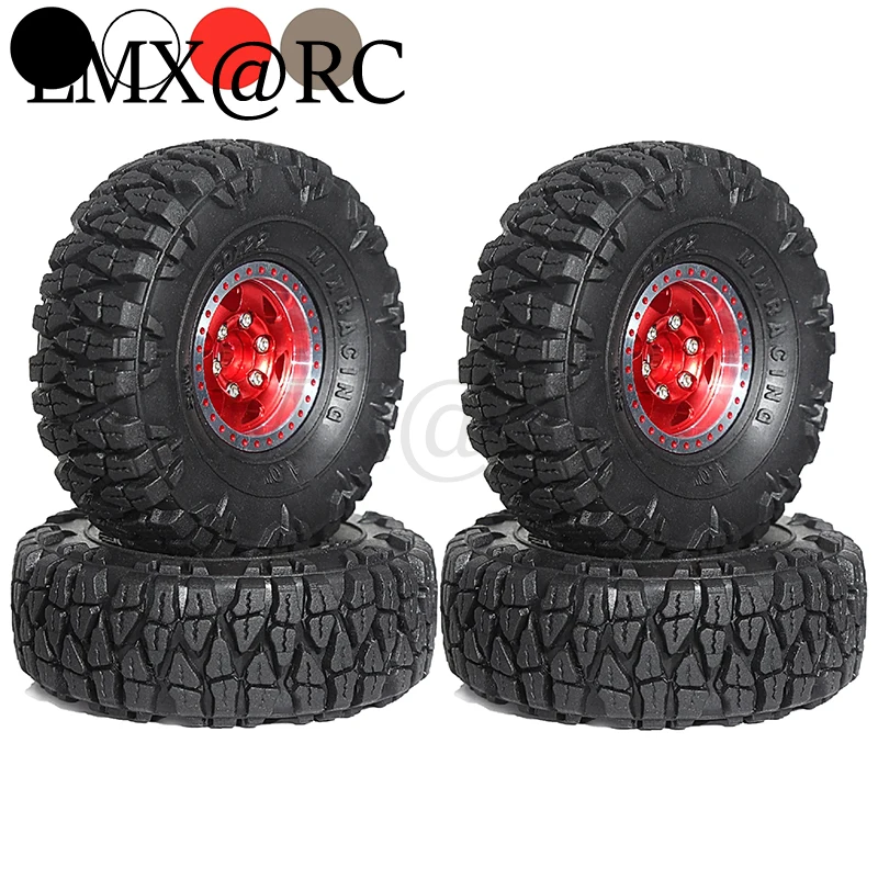 4pcs 60mm 1.0" Metal Beadlock Wheel Tire Set For 1/18 1/24 RC Crawler Car TRX4M SCX24 AX24 FCX24 Upgrade Parts Accessories