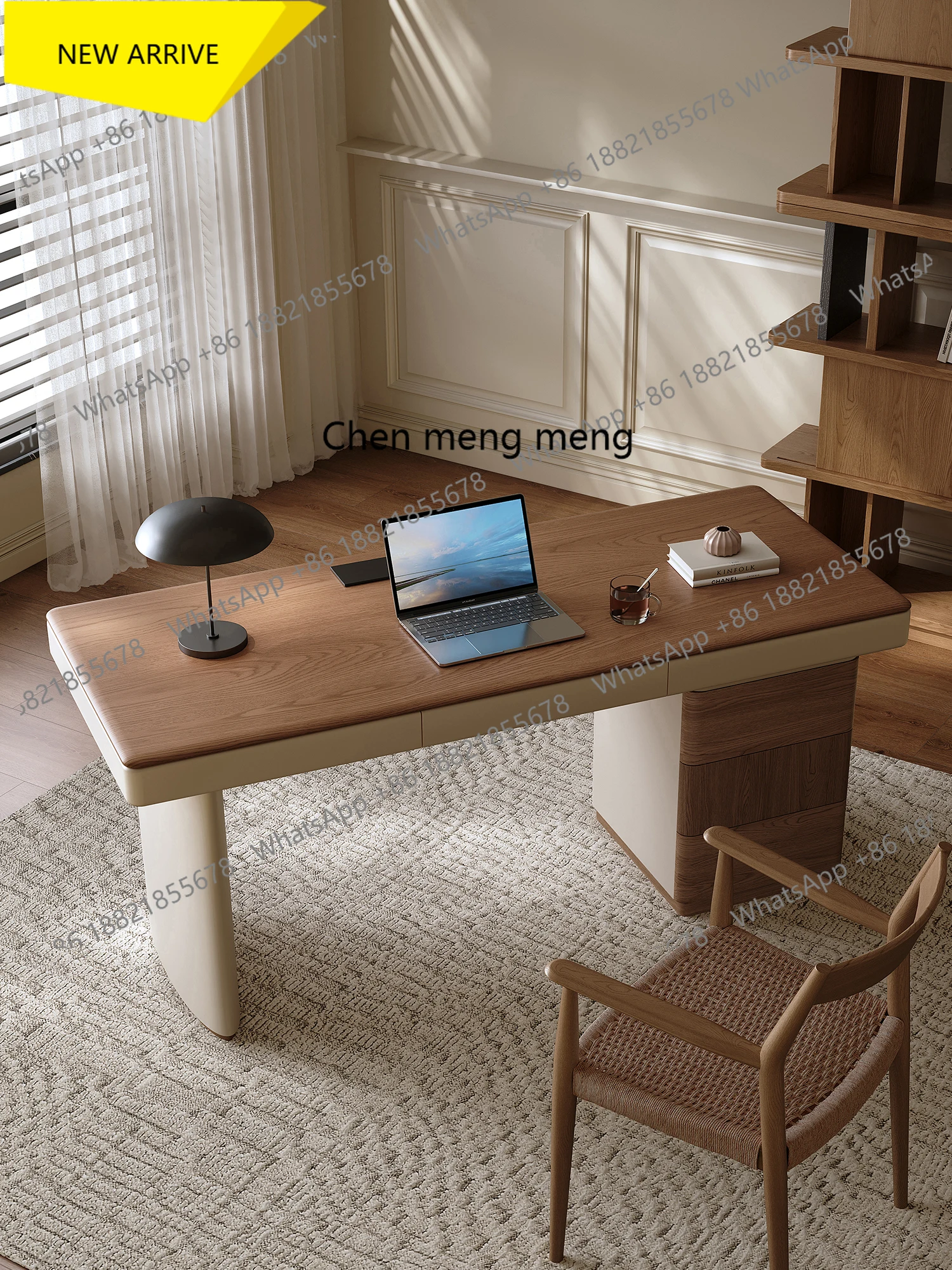 

M138 Study Desk Light Luxury Modern High-End Walnut Color Home Italian Minimalist Workbench Solid Wood Large Board Computer Desk