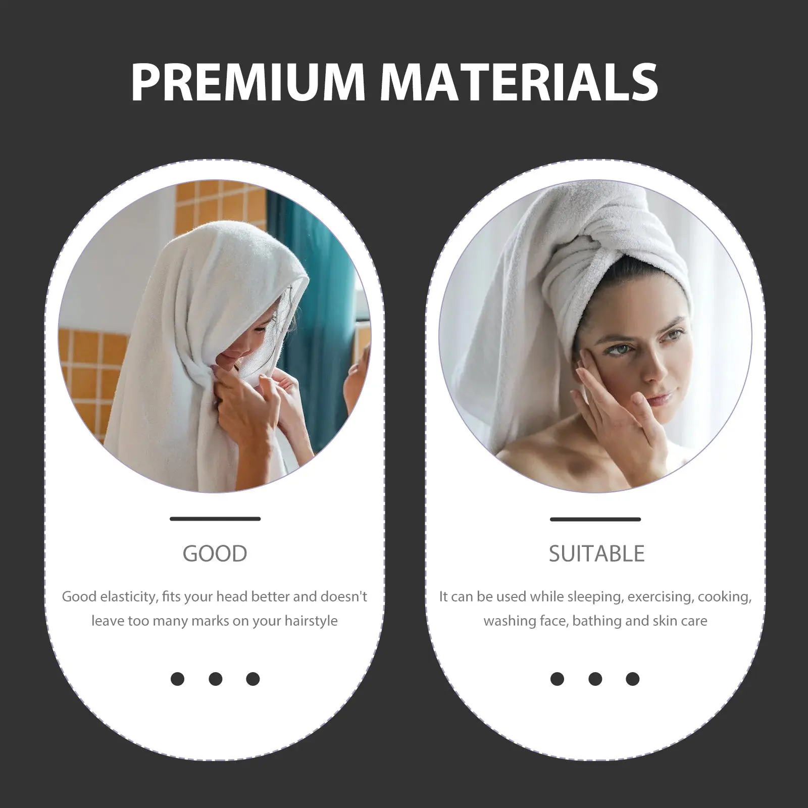 

9Pcs Headscarf Turban Cap Elastic Hair Wrap for Sleeping Exercising Cooking Face Washing Skincare Dreadlock Braided Hair Hat