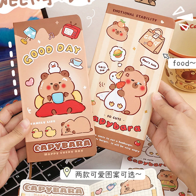 80 Vellen Capibara Cartoon Geblokte Notebooktijdschriften Voor Scrapbooking Om Het Dagboekschema Van Briefpapier Te Plannen