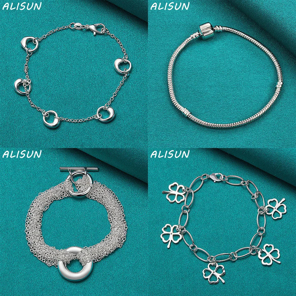 

ALISUN 925 Sterling Silver Design Bracelets For Women Men Charm Trend Birthday Gifts Fashion Party Fine Jewelry