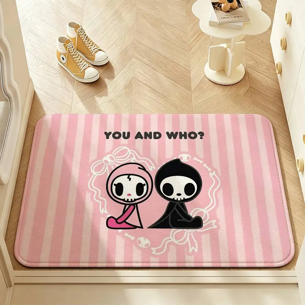 Cute A-Adios C-Ciao Ciao Cartoon T-TokidokiS Short Plush Anti-Slip Rug Soft Machine Washable Floor Mat Home Decor