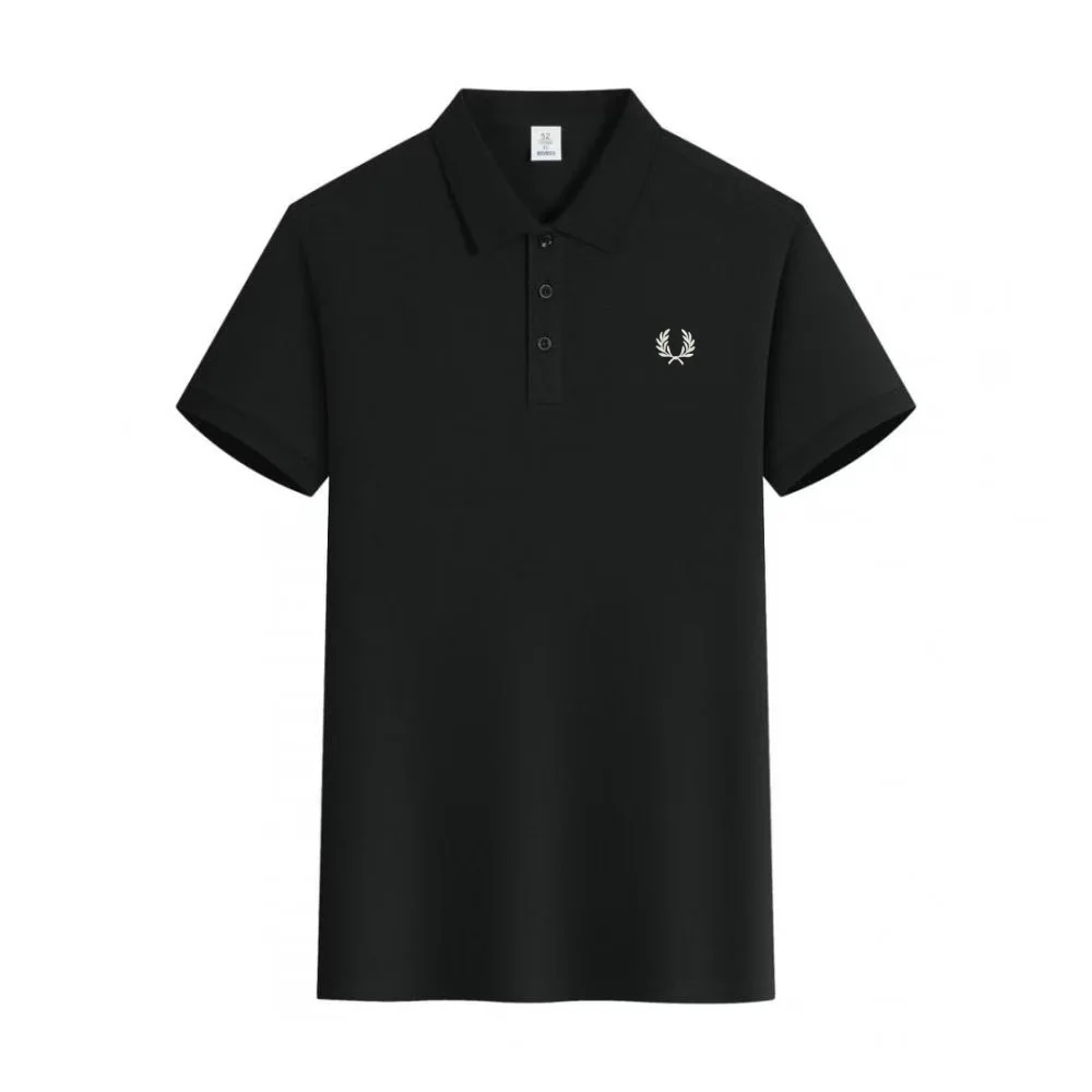Fred Perry 100%Cotton Embroidered POLO Men's FP Collar Solid Color Short Sleeved Business Casual T-shirt Top