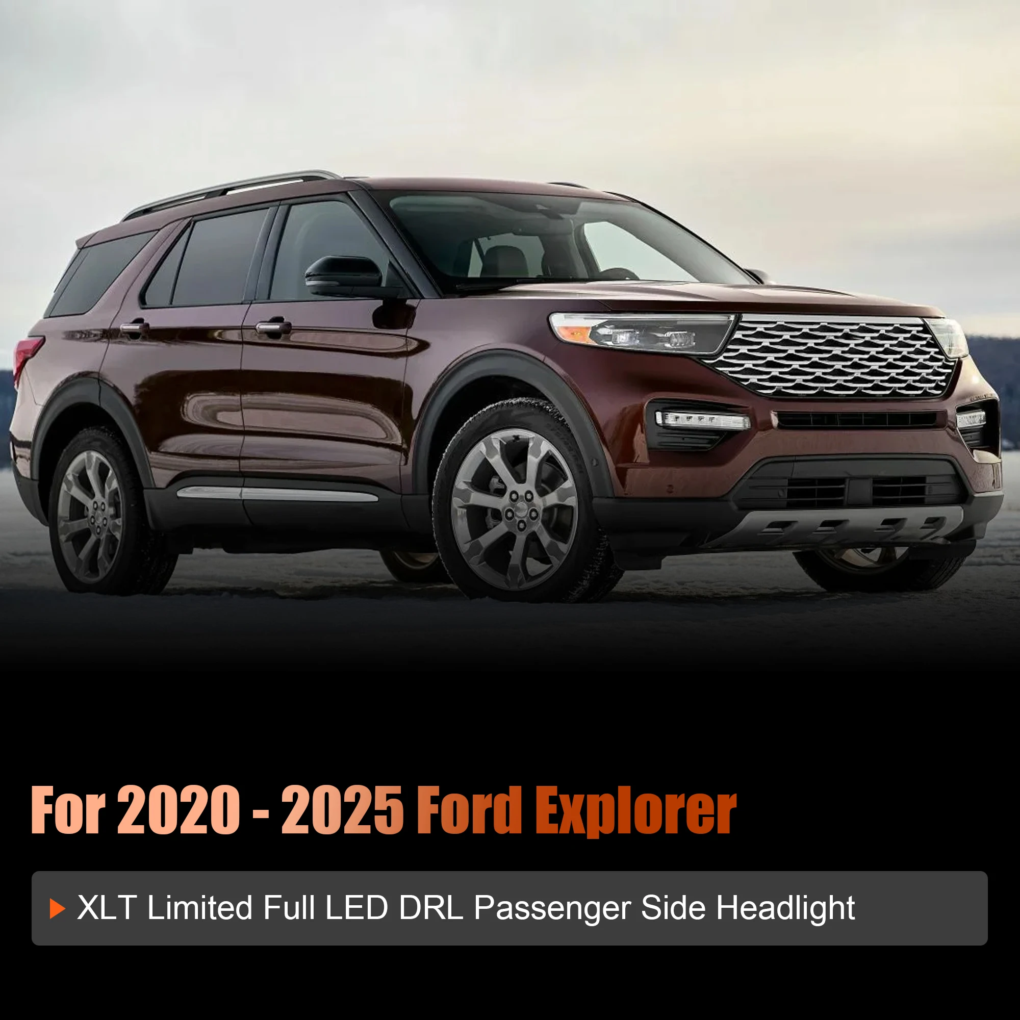 1 Pcs Car LED Headlight, Right Side, For 2020-2025 Ford Explorer XLT Part Number: LB5Z13008BB