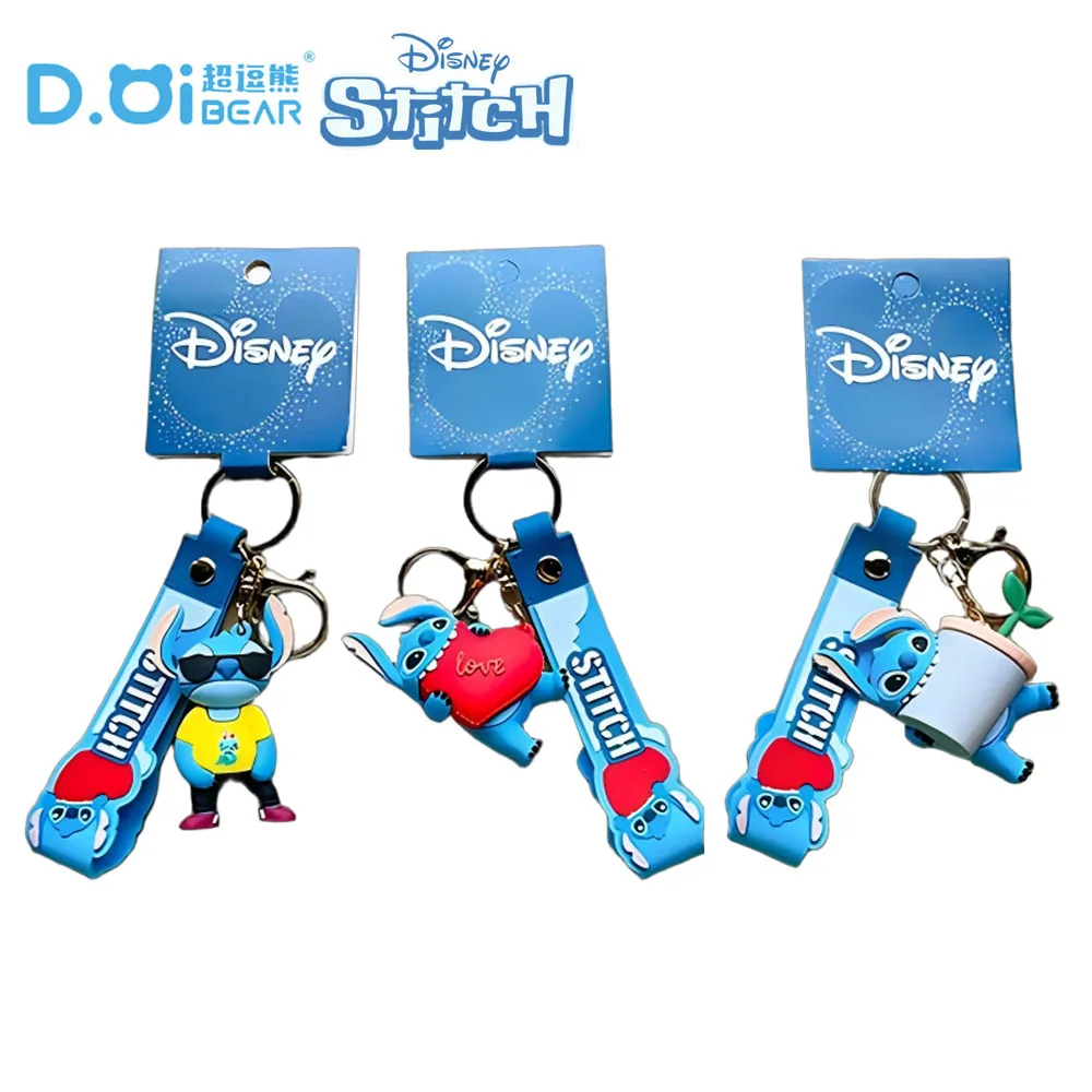 

Genuine Stitch Cartoon Series Keychains Couple Bag Charms Accessories Creative Mini Gifts Sweet Birthday Presents for Lovers