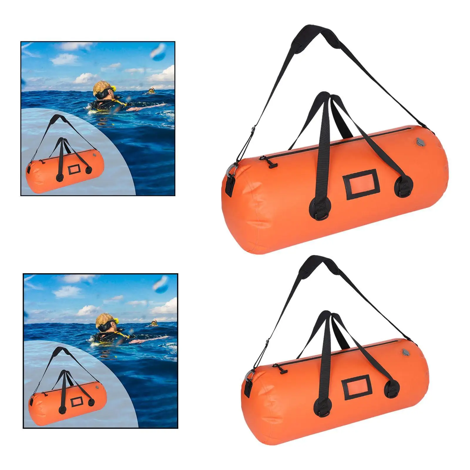 

Duffle Bag Orange Multifunctional Sports Tote Bag with Shoulder Strap for Swimming Fishing Workout Scubas Diving Snowboarding
