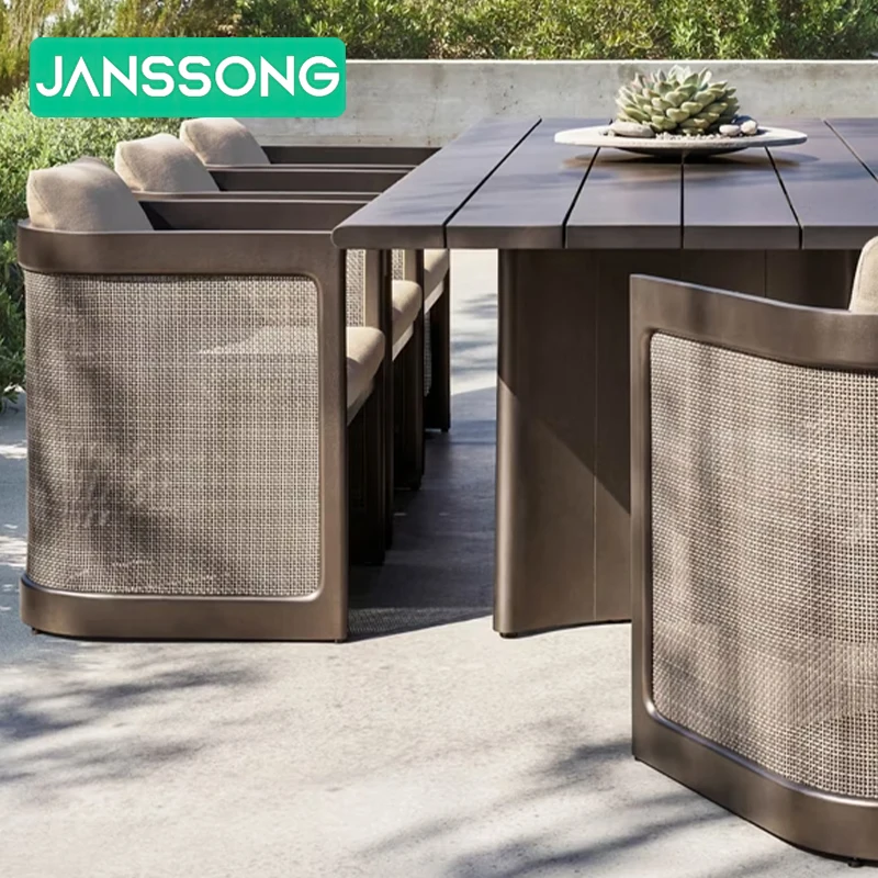 

Resort Outdoor Furniture Set Garden Table and Chair Villa Patio Dining Set Garden Furniture Patio Tables and Chair Outdoor Table