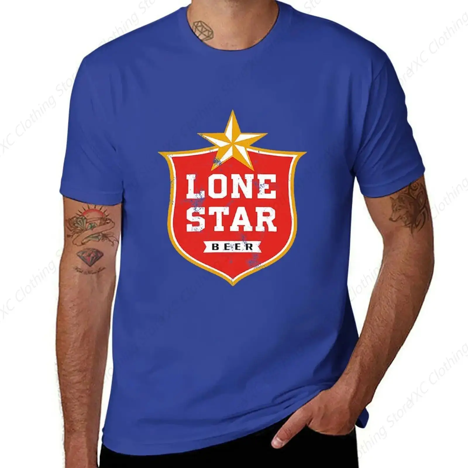 Lone Star Men's T-shirt- Short Sleeve Crew Neck Soft Fitted Tees S - 6XL Fresh Classic Basic Tshirts