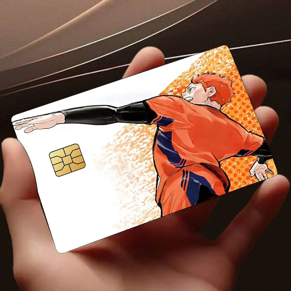 H-Haikyu Anime Official Art Card Stickers for Bank Access Protective Waterproof Film Cover Sticker Gift