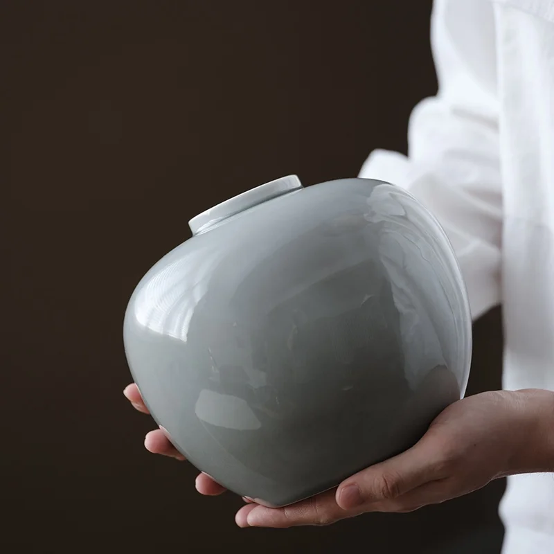 Japanese Style Ceramic Flower Vase Wood Ash Flower Holder Home Tea Ceremony Decoration Water Cultivation Flower Arrangement