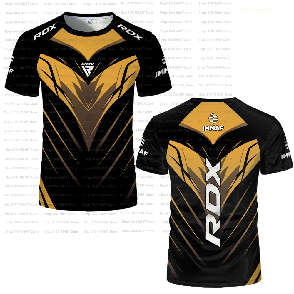 RDX Fighting Competition 2025 New Jersey Fans Breathable T-shirt Men's And Women's Casual Round Neck Short Sleeve Boxing Top image 2