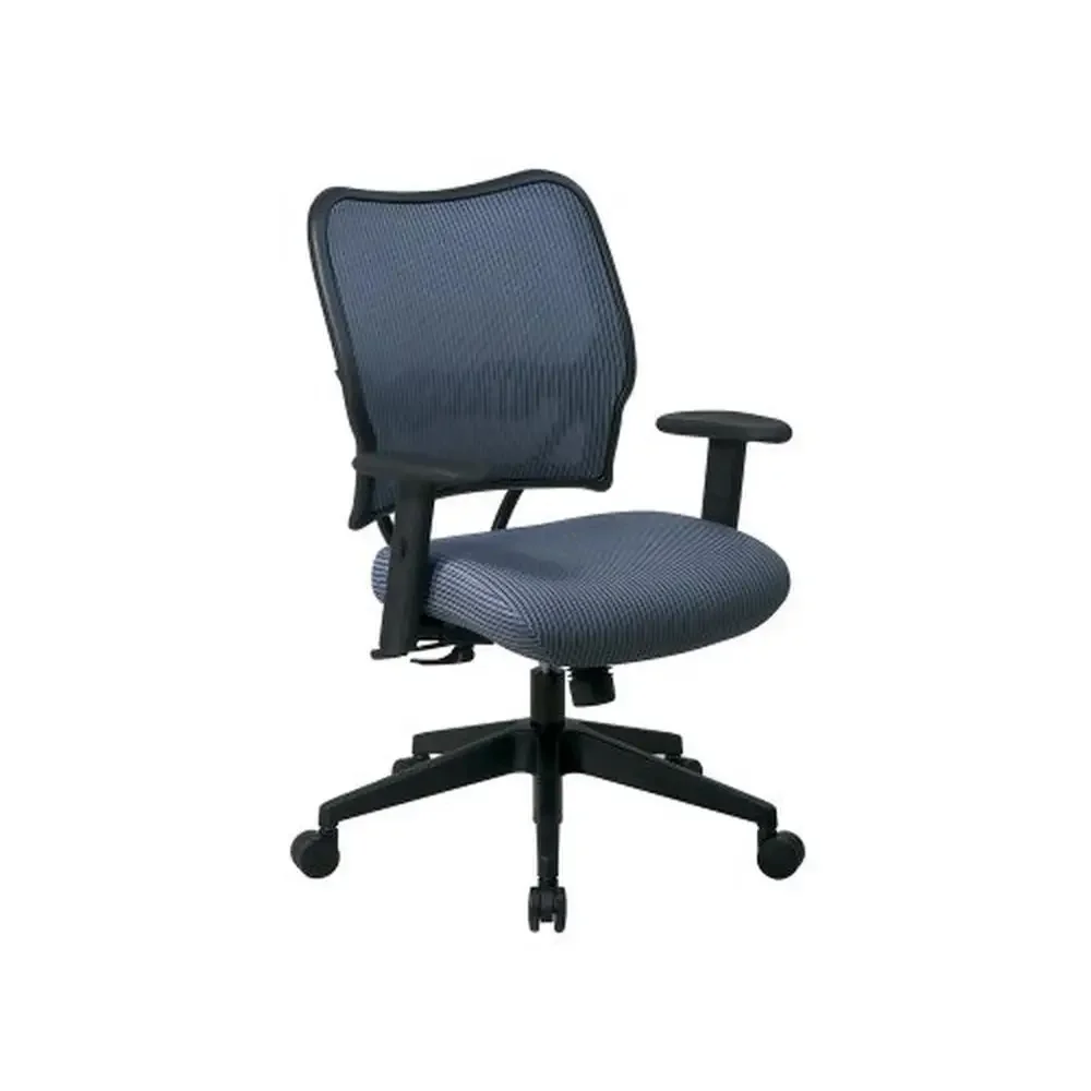 

Deluxe VeraFlex Office Desk Chair Lumbar Support Synchro Tilt Control Blue Mist Ergonomic Arms Heavy Duty Base Commercial