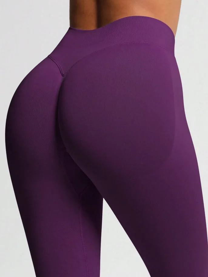 High-Waist Seamless Smiley Face Yoga Pants Women's Fitness Running Trousers Buttock Shaping Training Yoga Clothes
