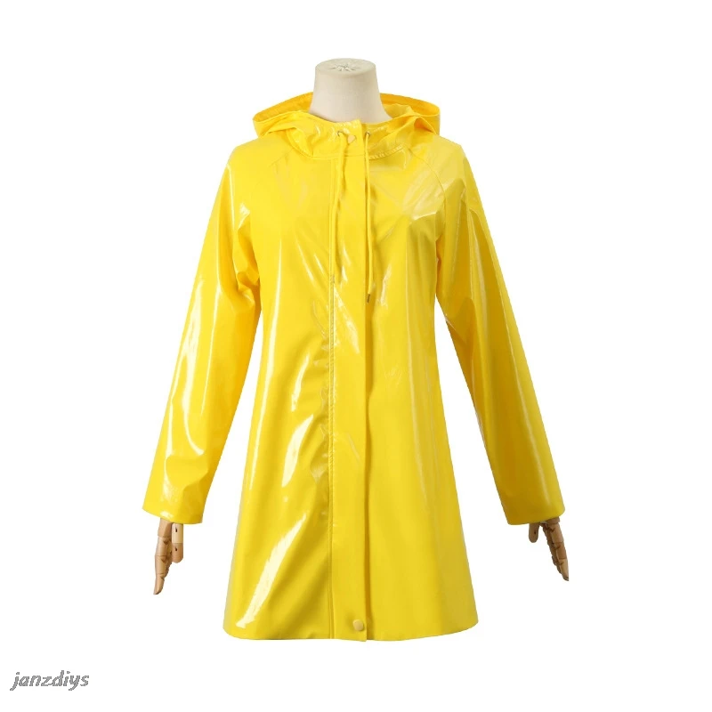 Filme de conto de fadas de terror coraline cosplay traje peruca casaco amarelo porta secreta adulto criança tamanho festa de halloween assustador roleplay terno