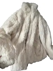 Abbigliamento da donna Cappotto in pelliccia sintetica di coniglio ispessito invernale Nuovo n. 2