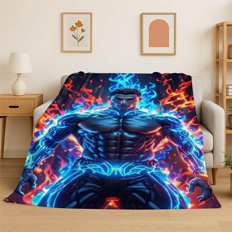 New Football Star Goat R-Ronaldo CR13 Flannel Throw Blanket,Cozy Blanket for Bed,Sofa,Couch,Bedroom,Living Room,Office,Camping