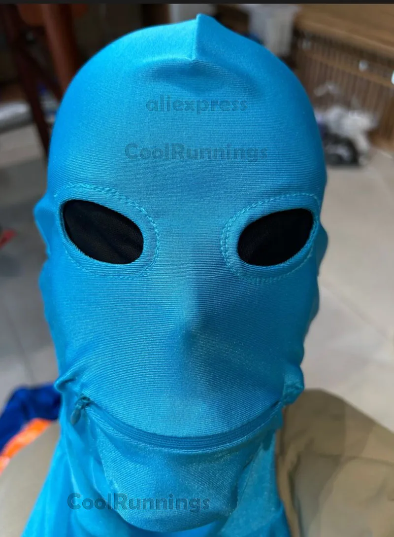 هالوين الفيروز مع عيون شبكية سوداء كامل الجسم دنة مشرق 2nd الجلد Zentai ازياء Catsuit بذلة ضيقة