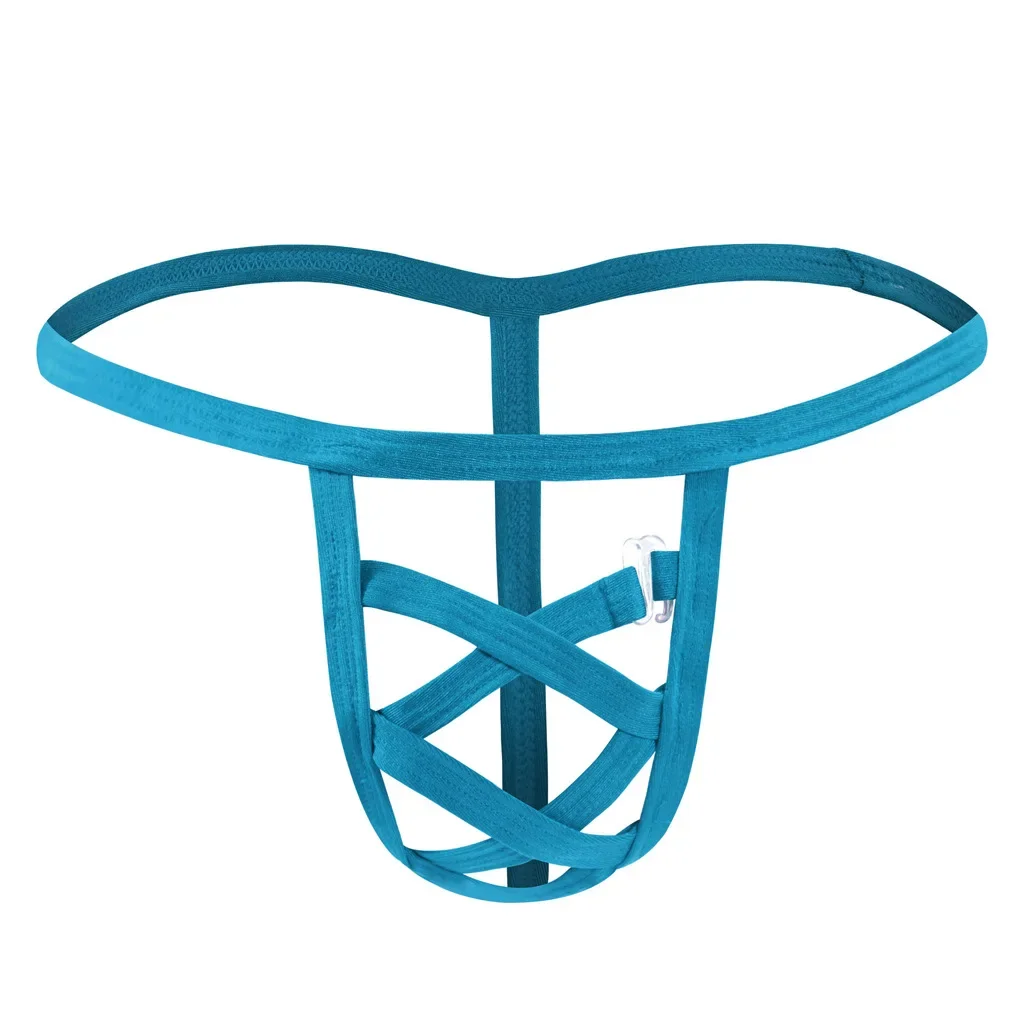 Men's Peni Cross Strap Thongs Detachable Underwear Gays Bulge Lingerie T-Back Panties Sexy Jockstrap Bikini See Through G-String