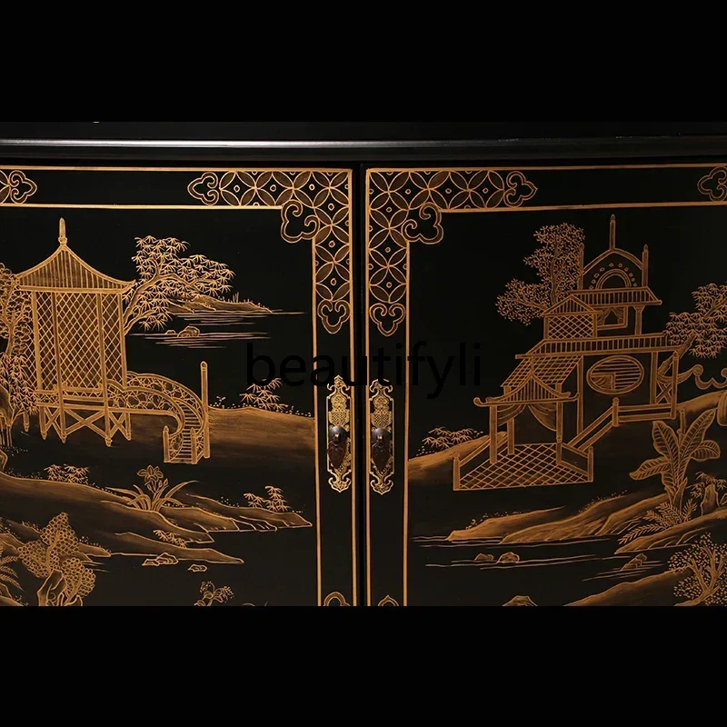 

zxqXZQNew Chinese hand-painted gold-painted porch cabinets, lockers, light luxury