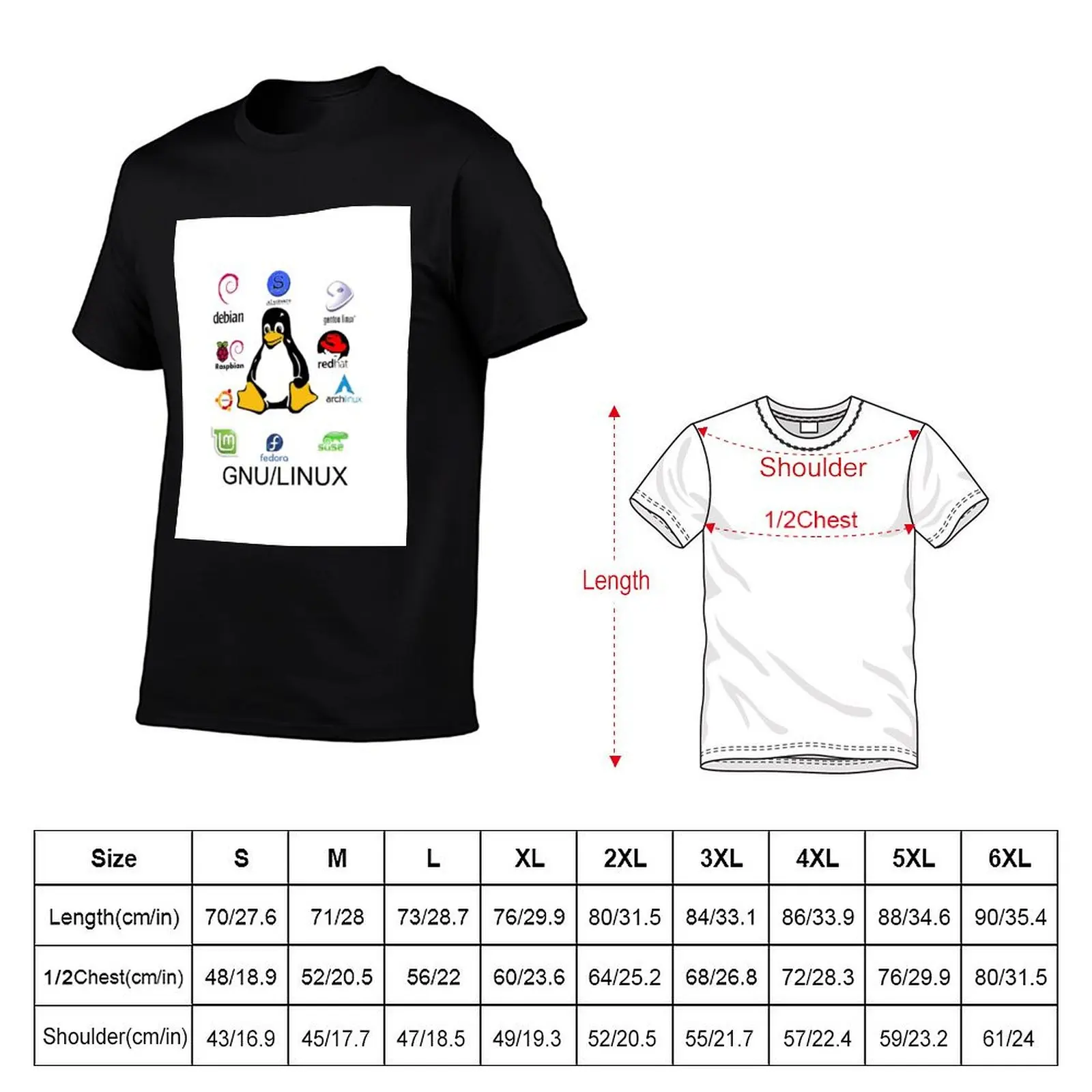 GNU/LINUX : The best distro T-Shirt Fashion Letter Print T-Shirt