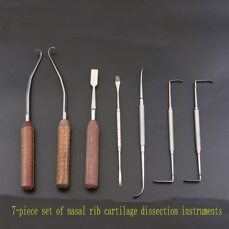 Nasenrippen-Knorpel-Schälinstrumentenset, Nasen-Kunststoff-Instrument aus Edelstahl, Doppelkopf-Ionenrippen-Knorpel-Schneidmesser