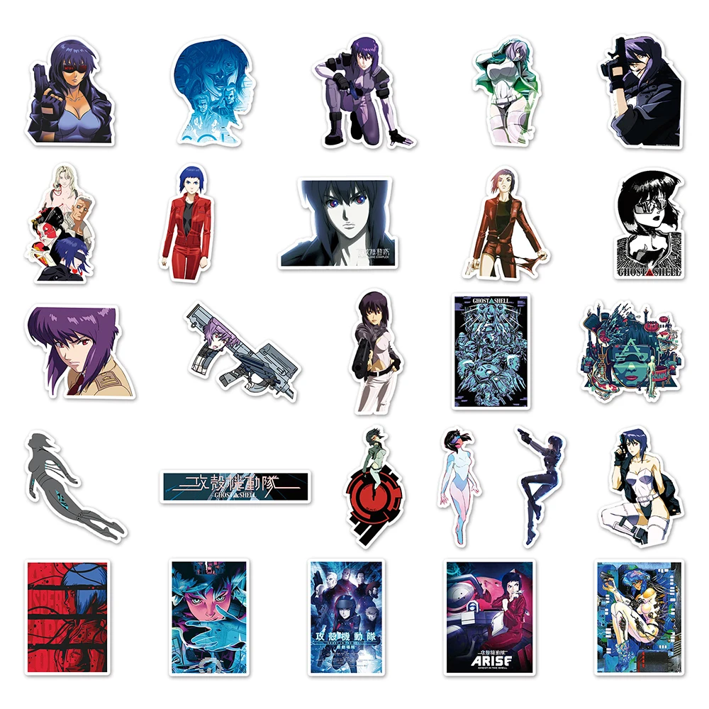 10/30/51pcs Ghost In The Shell Anime Stickers Kusanagi Motoko Cartoon Decals Motorcycle Laptop Phone Classic Cool Manga Sticker