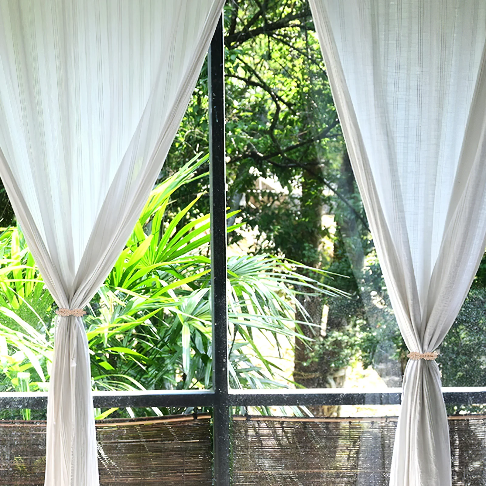 

4Pcs Easy Operate Curtain Tiebacks Attractive Appearance Hotel Office Wedding Festival Drapery Supplies